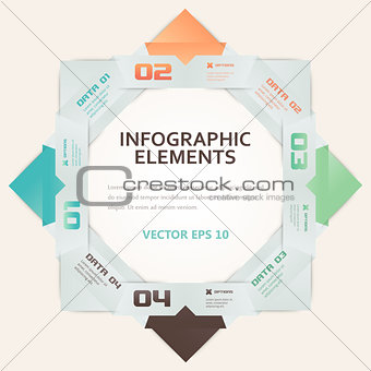 Modern Origami Style Number Options Infographic Illustration