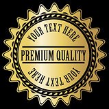 Gold label with example text