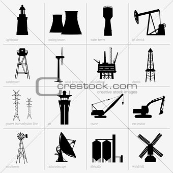 Industry equipment icons