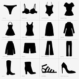 Women clothes icons