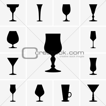 Wine glasses icons