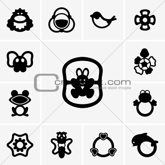 Rattles icons