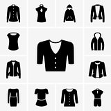 Woman clothes icons
