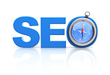 seo word and compass