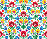 Seamless floral polish pattern - ethnic background