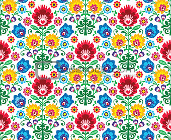Seamless floral polish pattern - ethnic background