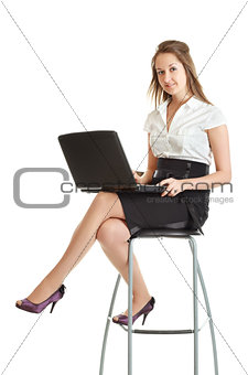 Young Businesswoman With Laptop