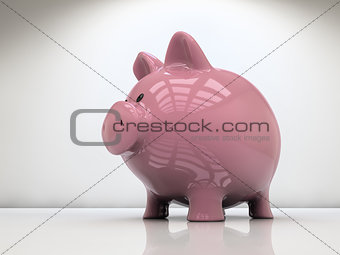 Piggy bank on white