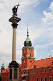 Warsaw Castle Square with king Sigismund III Vasa column. 