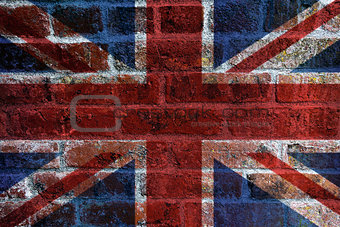 UK Flag on Brick Background