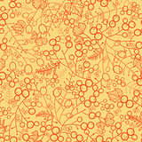 Vertical sweet berries seamless pattern background with hand drawn fruit shapes.