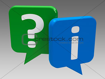 Speech bubbles - question and information
