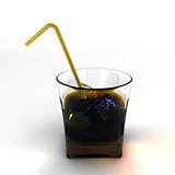 coke glass with orange straw
