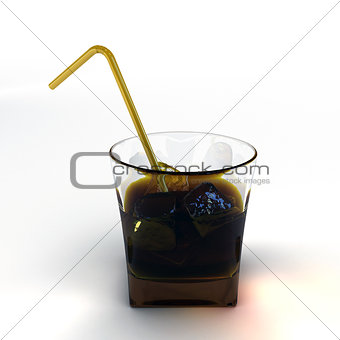 coke glass with orange straw