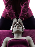 head massage therapy silhouette 
