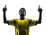 brazilian soccer football player young happiness joy man silhoue