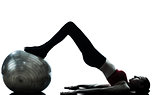 woman exercising abdominals fitness ball