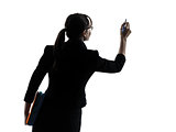 business woman writing copy space  silhouette