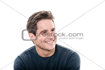mature handsome man toothy smile portrait 