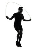 man exercising jumping rope silhouette