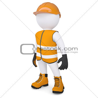 3d white man in overalls