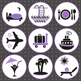 Travelling and accommodation icons 
