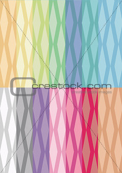 Digital Paper - Diamond Stripes 14 Colors Mixes