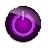Glass power button icon . Vector illustration