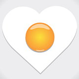 Heart shape from fried egg.