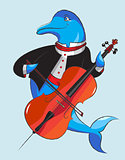 Dolphin and violoncello