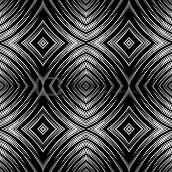 Seamless pattern in op art design. No gradient.