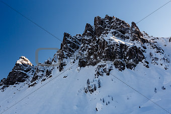 Rocky Mountains on the Ski Resort of Arabba, Dolomites Alps, Ita