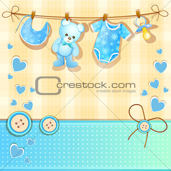 Blue baby shower card
