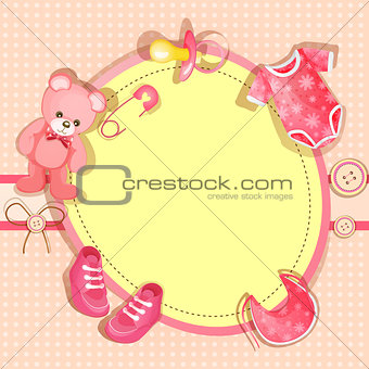 Pink baby shower card