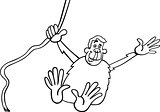 chimp cartoon illustration for coloring