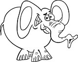 cartoon elephant for coloring book