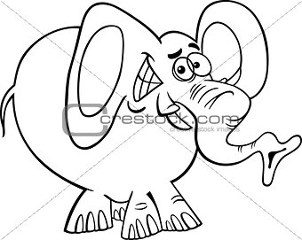 cartoon elephant for coloring book