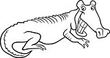 cartoon crocodile for coloring book