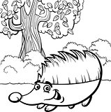 hedgehog cartoon for coloring book