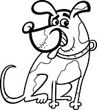 dog cartoon illustration for coloring