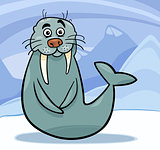 funny walrus cartoon illustration