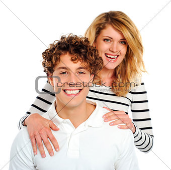Smiling caucasian couple. Love concept