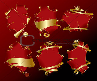 Set of holiday red banners