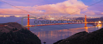 San Francisco Golden Gate Bridge at Dusk