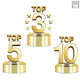 Gold trophies for the top ten, top five and top three ranking