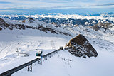 Winter with ski slopes of kaprun resort