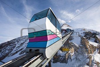 Funicular going to Kitzsteinhorn peak