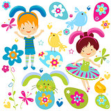 boy and girl in bunny costume