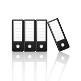 Black binders vertical isolated on white background