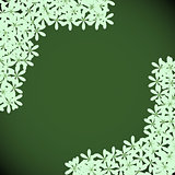 Green floral with dark green background